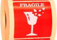 Etykiety FRAGILE na paczki 10.000 szt.